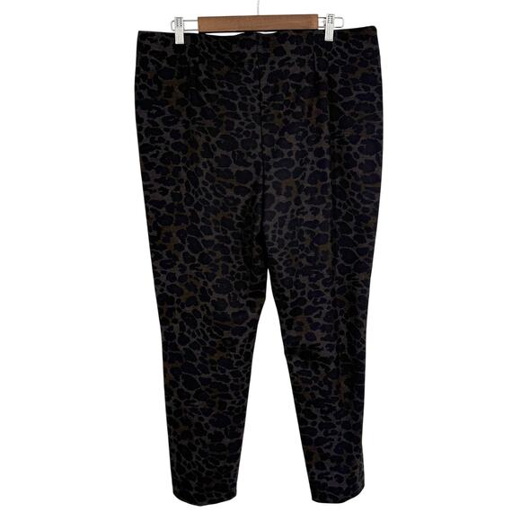 Chicos Sz 3R XL Regular Black Brown Animal Print Formal Business Leggings Pants - Picture 6 of 6